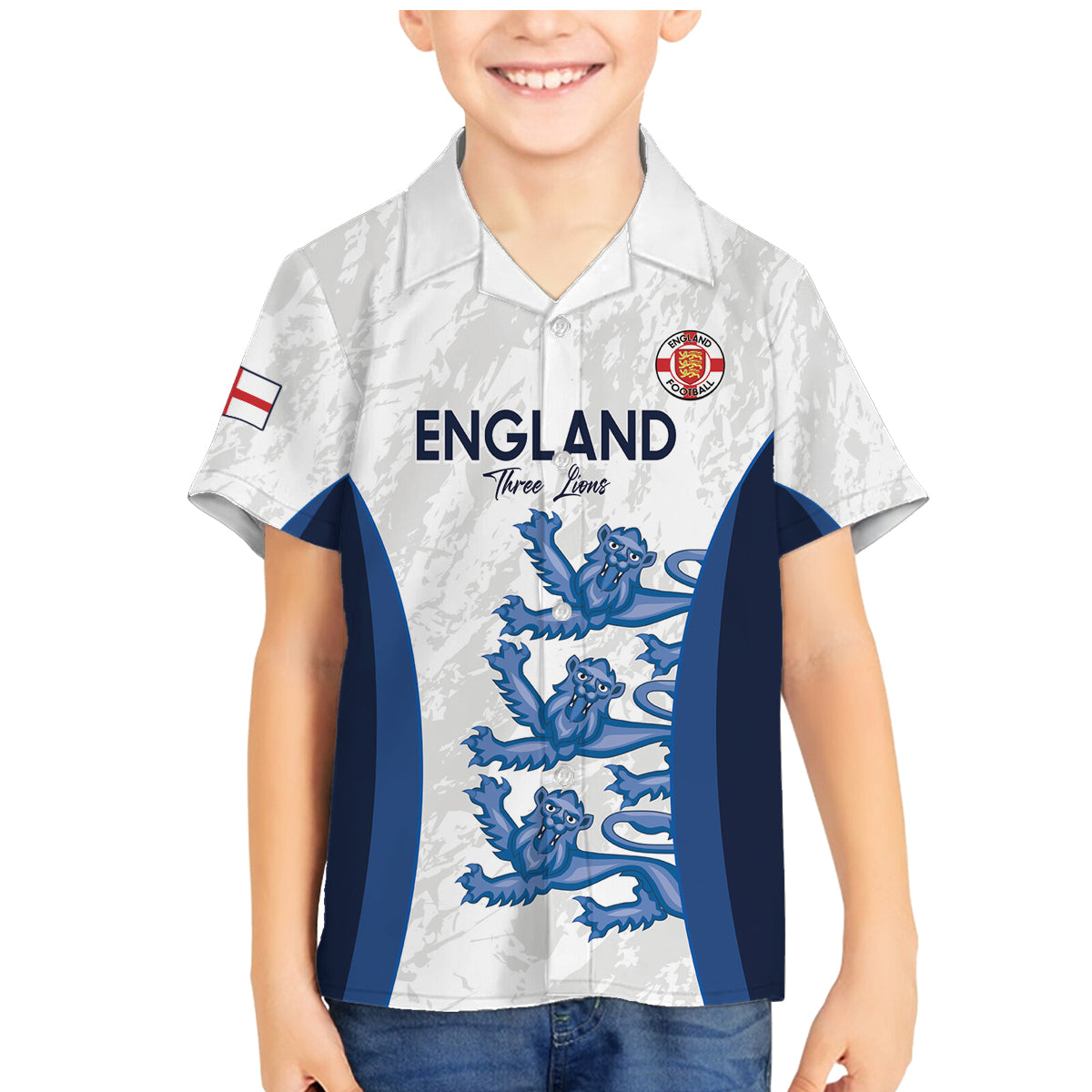 Custom England Football Family Matching Mermaid Dress and Hawaiian Shirt 2024 Go Champions Three Lions - Wonder Print Shop