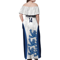 Custom England Football Family Matching Off Shoulder Maxi Dress and Hawaiian Shirt 2024 Go Champions Three Lions - Wonder Print Shop