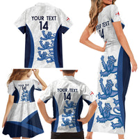 Custom England Football Family Matching Short Sleeve Bodycon Dress and Hawaiian Shirt 2024 Go Champions Three Lions - Wonder Print Shop