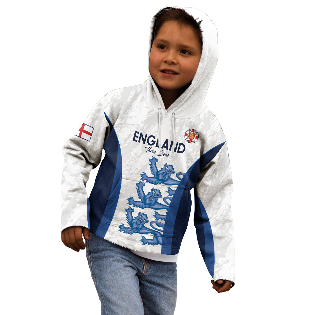 Custom England Football Kid Hoodie 2024 Go Champions Three Lions - Wonder Print Shop