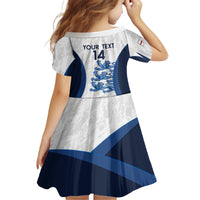 Custom England Football Kid Short Sleeve Dress 2024 Go Champions Three Lions - Wonder Print Shop