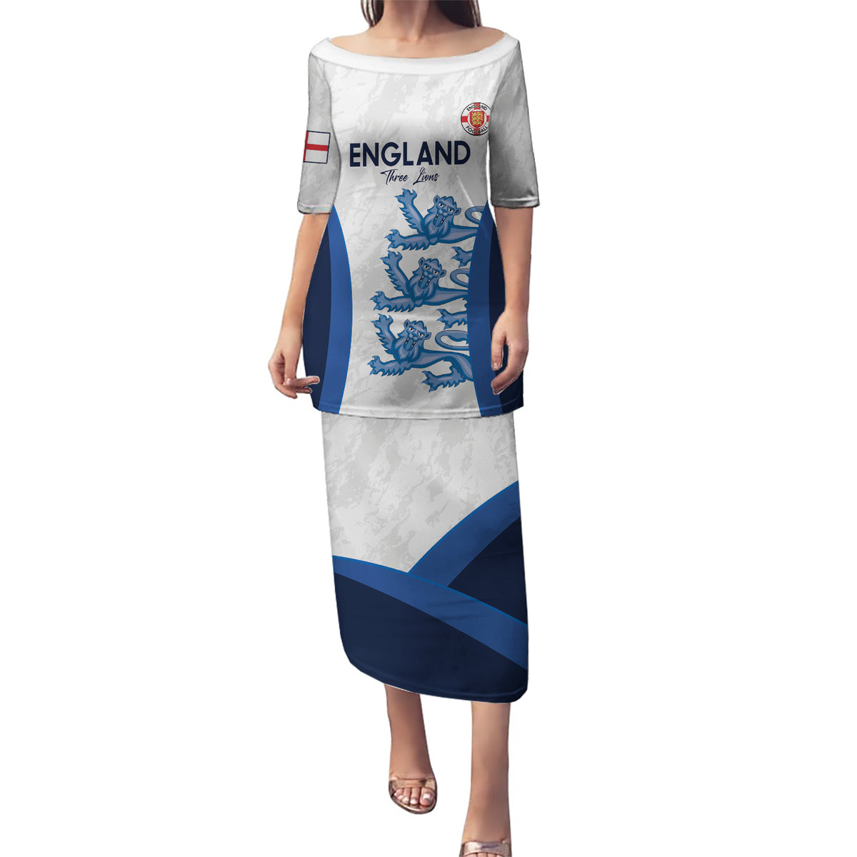 Custom England Football Puletasi 2024 Go Champions Three Lions - Wonder Print Shop