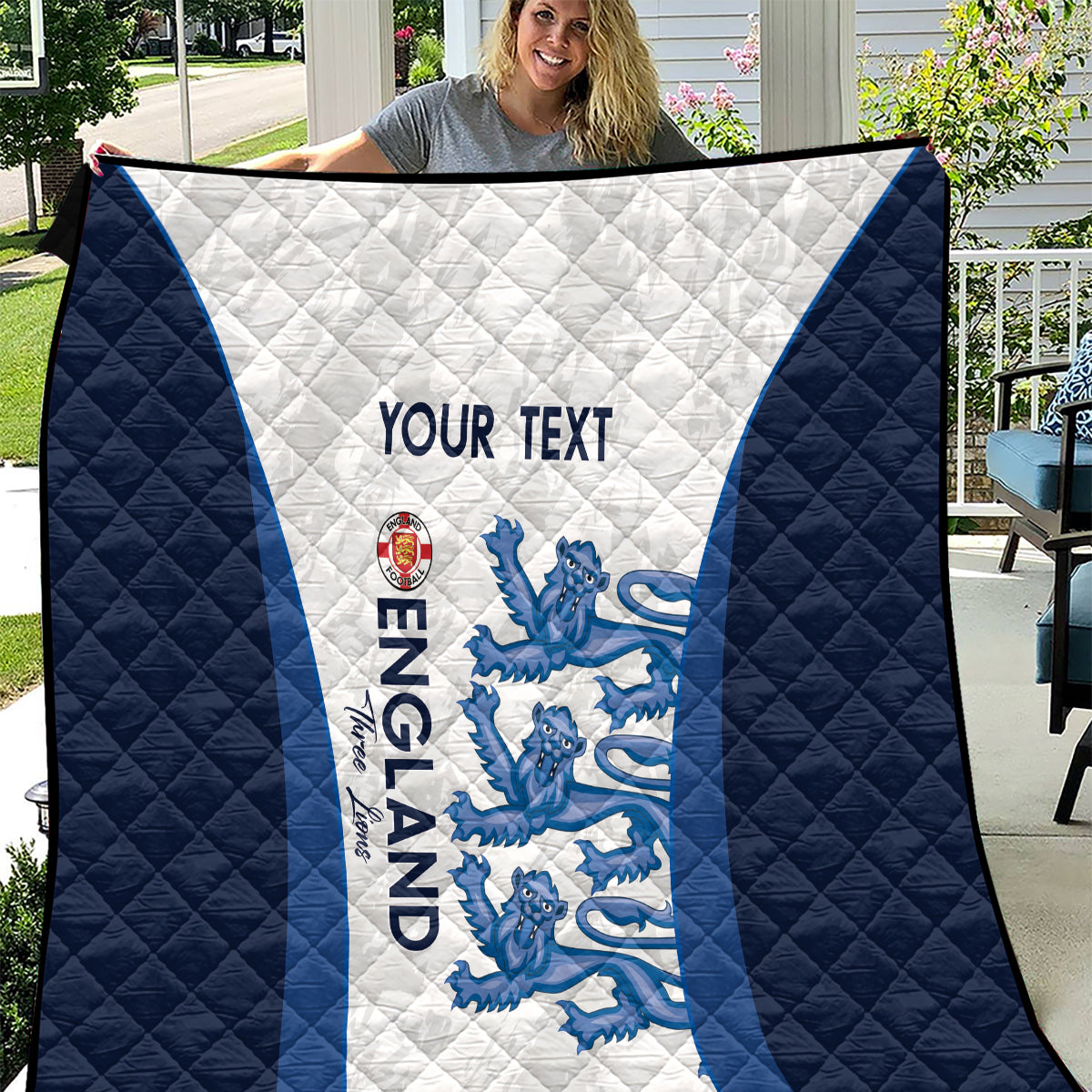 Custom England Football Quilt 2024 Go Champions Three Lions - Wonder Print Shop