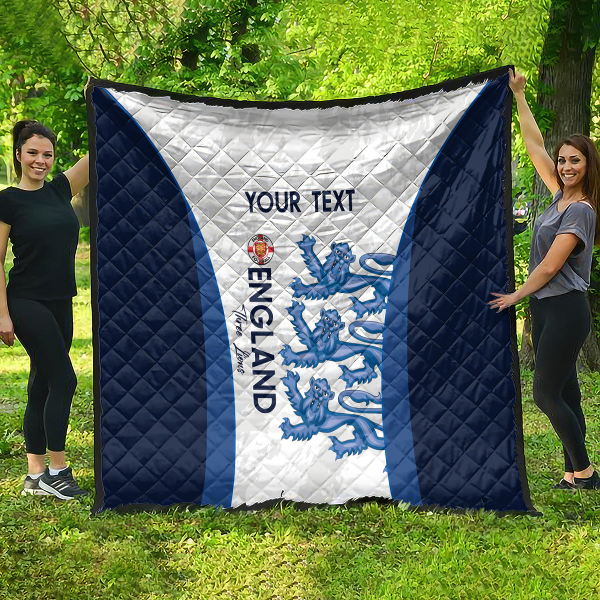 Custom England Football Quilt 2024 Go Champions Three Lions - Wonder Print Shop