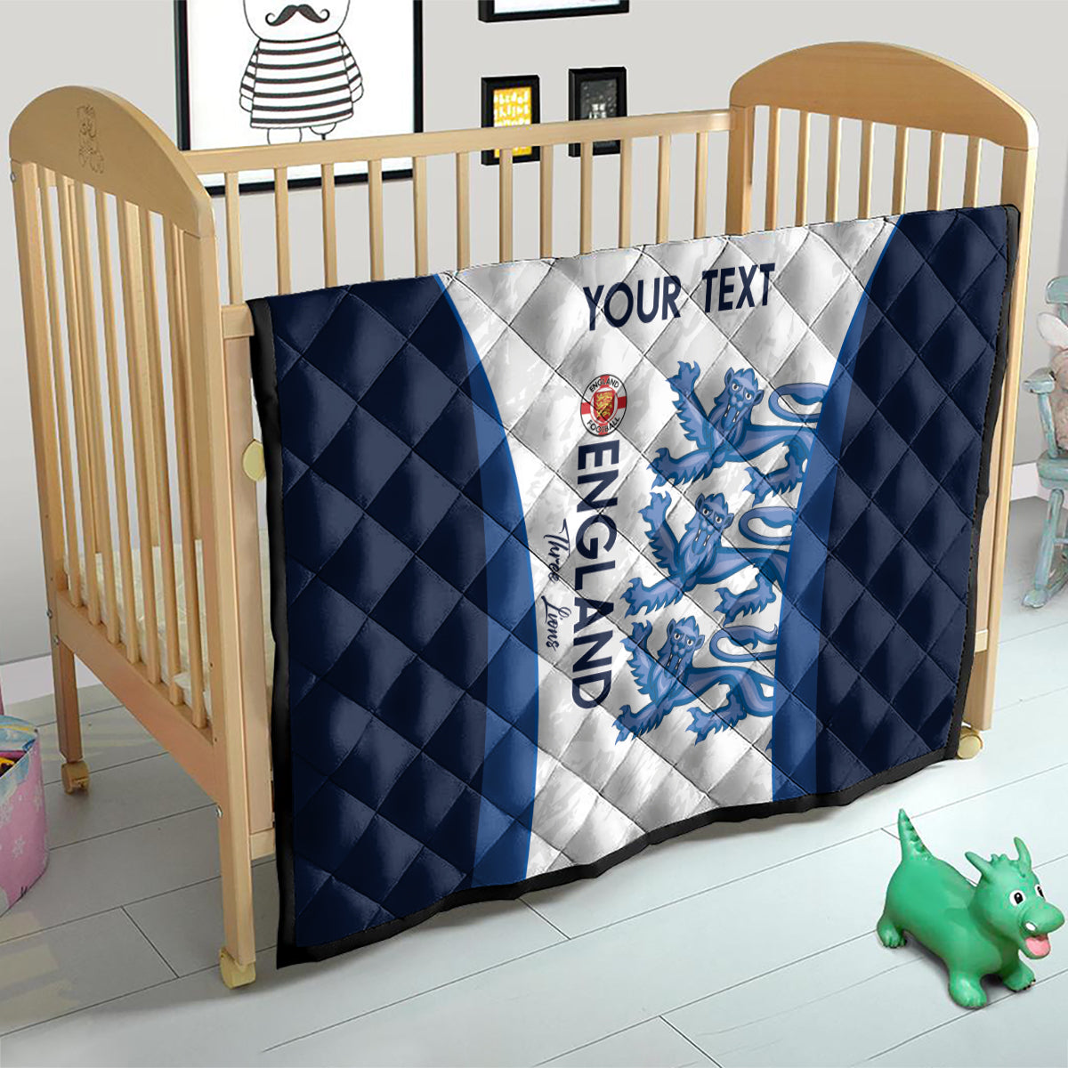 Custom England Football Quilt 2024 Go Champions Three Lions - Wonder Print Shop