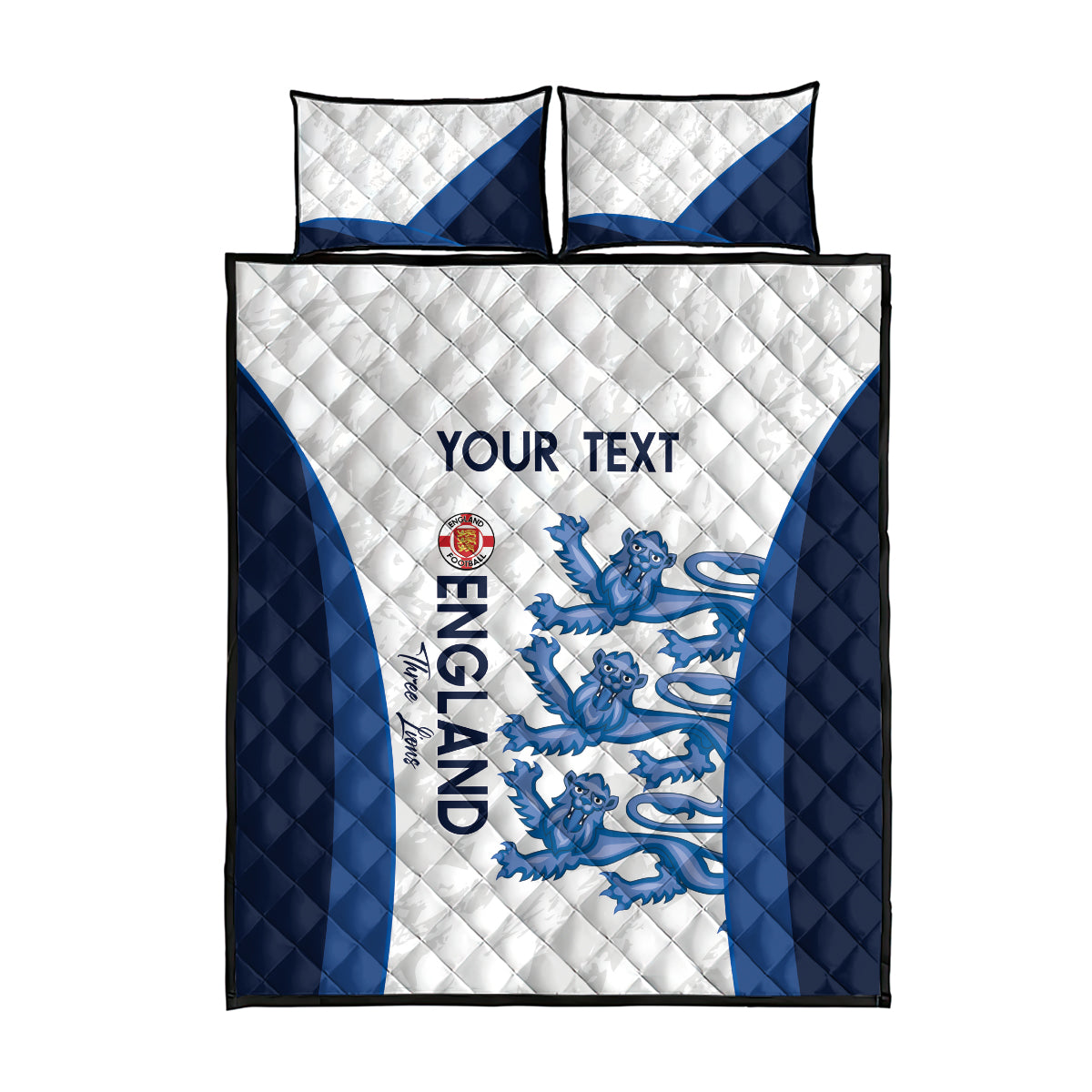 Custom England Football Quilt Bed Set 2024 Go Champions Three Lions - Wonder Print Shop