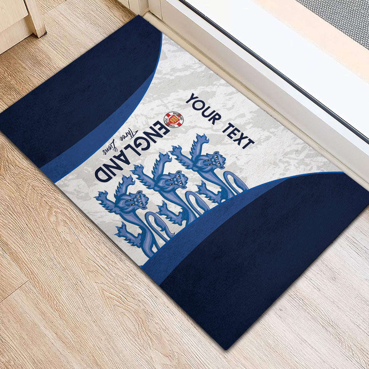 Custom England Football Rubber Doormat 2024 Go Champions Three Lions - Wonder Print Shop