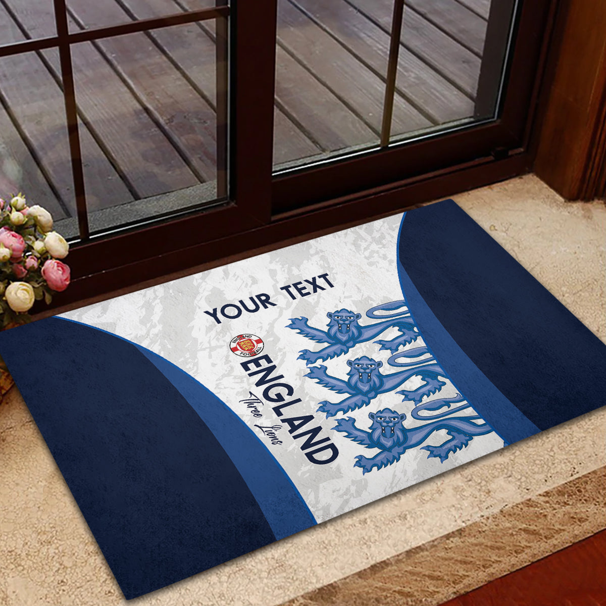 Custom England Football Rubber Doormat 2024 Go Champions Three Lions - Wonder Print Shop
