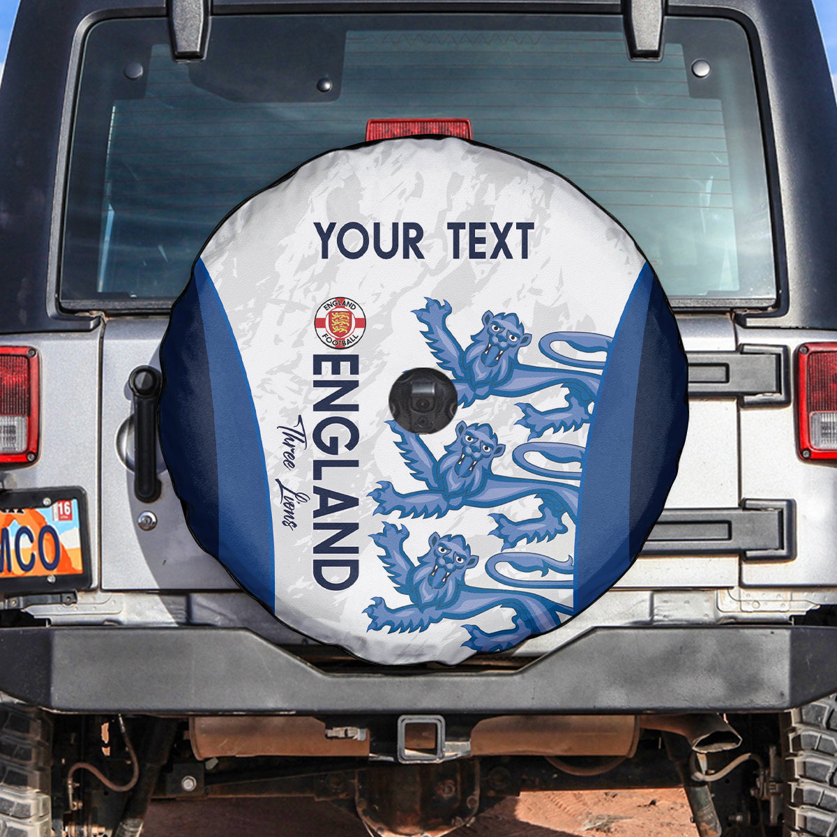 Custom England Football Spare Tire Cover 2024 Go Champions Three Lions - Wonder Print Shop