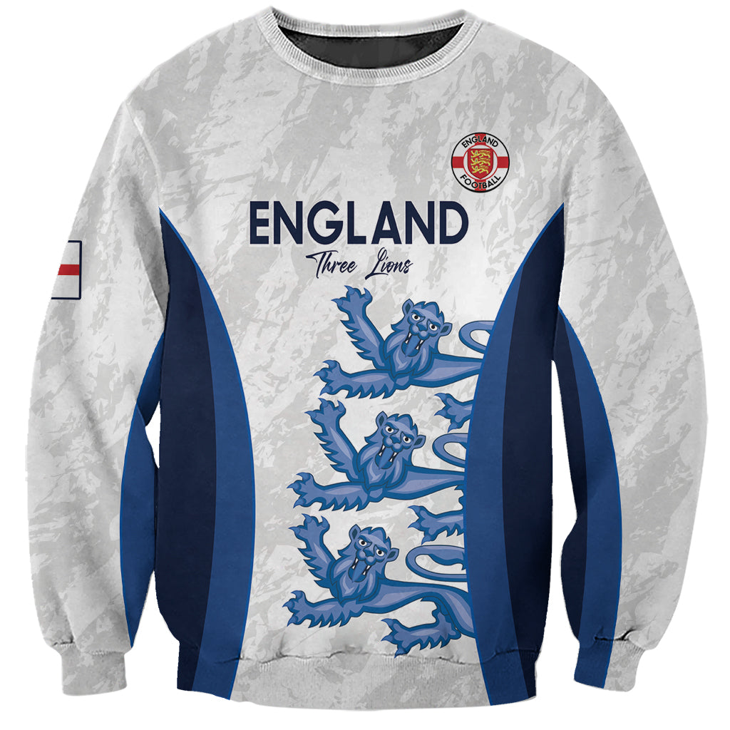 Custom England Football Sweatshirt 2024 Go Champions Three Lions - Wonder Print Shop