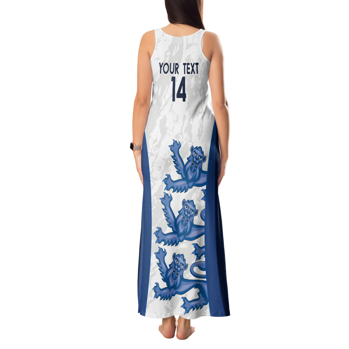 Custom England Football Tank Maxi Dress 2024 Go Champions Three Lions - Wonder Print Shop