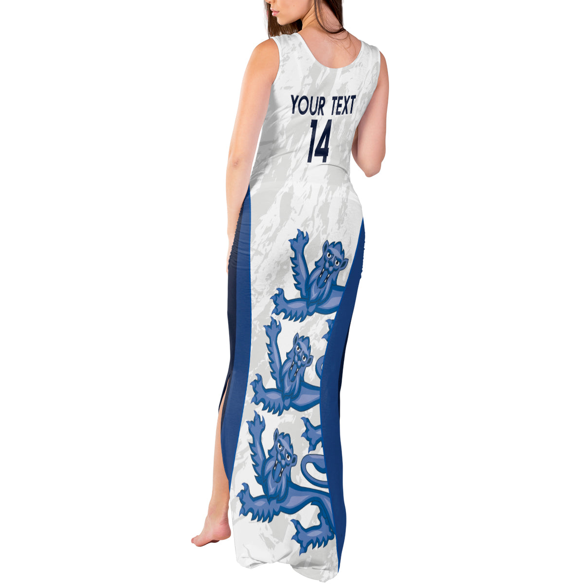 Custom England Football Tank Maxi Dress 2024 Go Champions Three Lions - Wonder Print Shop