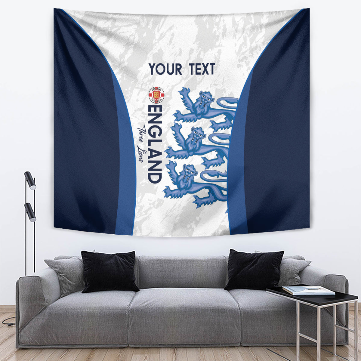 Custom England Football Tapestry 2024 Go Champions Three Lions - Wonder Print Shop
