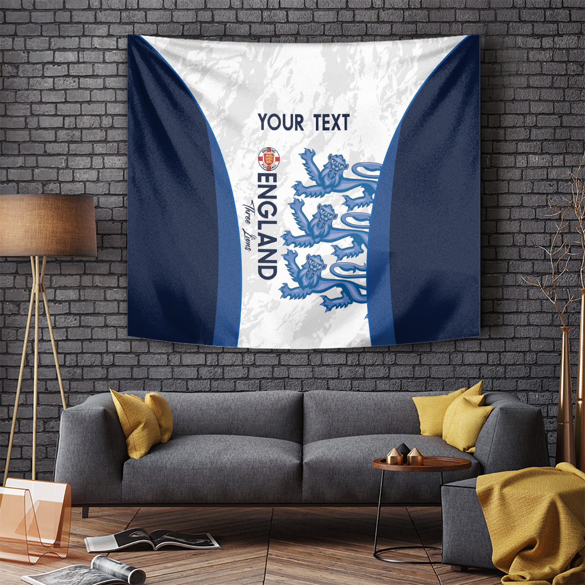 Custom England Football Tapestry 2024 Go Champions Three Lions - Wonder Print Shop