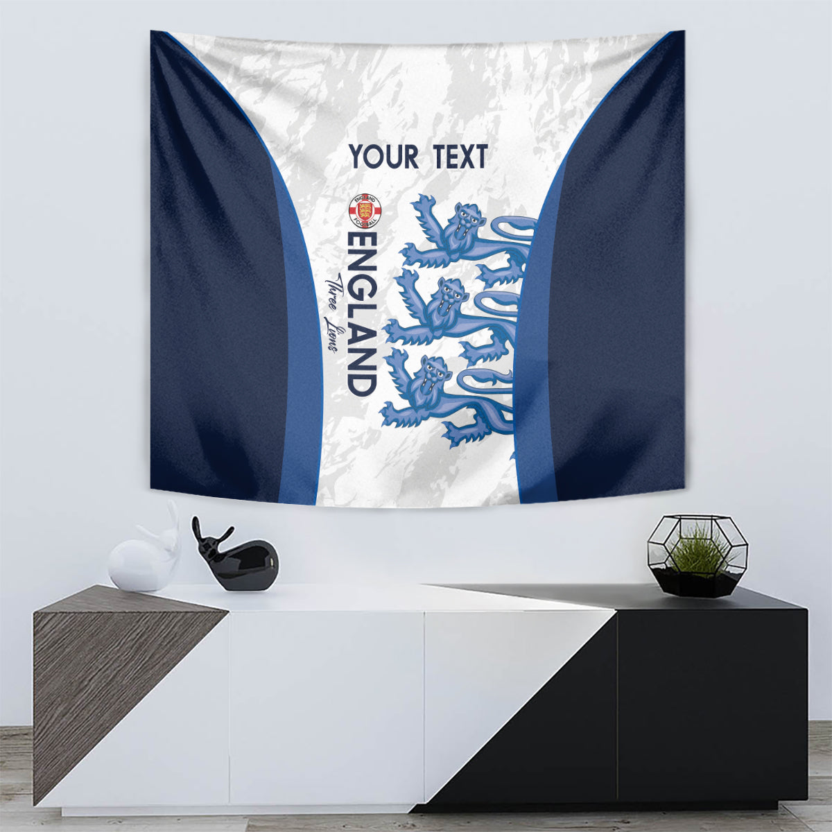 Custom England Football Tapestry 2024 Go Champions Three Lions - Wonder Print Shop