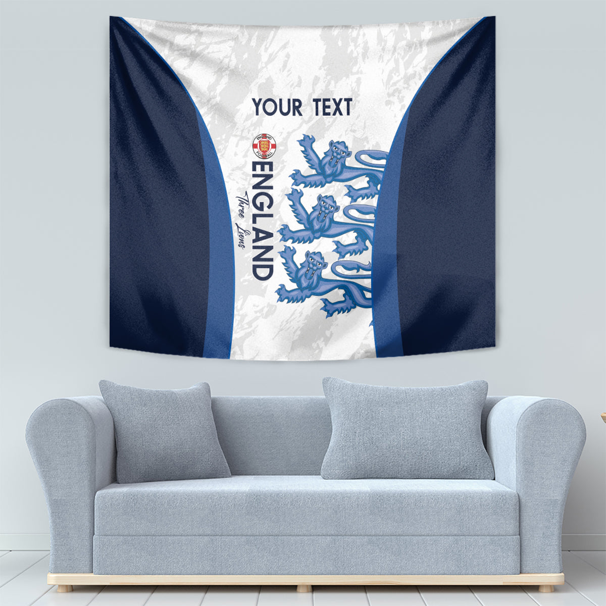 Custom England Football Tapestry 2024 Go Champions Three Lions - Wonder Print Shop