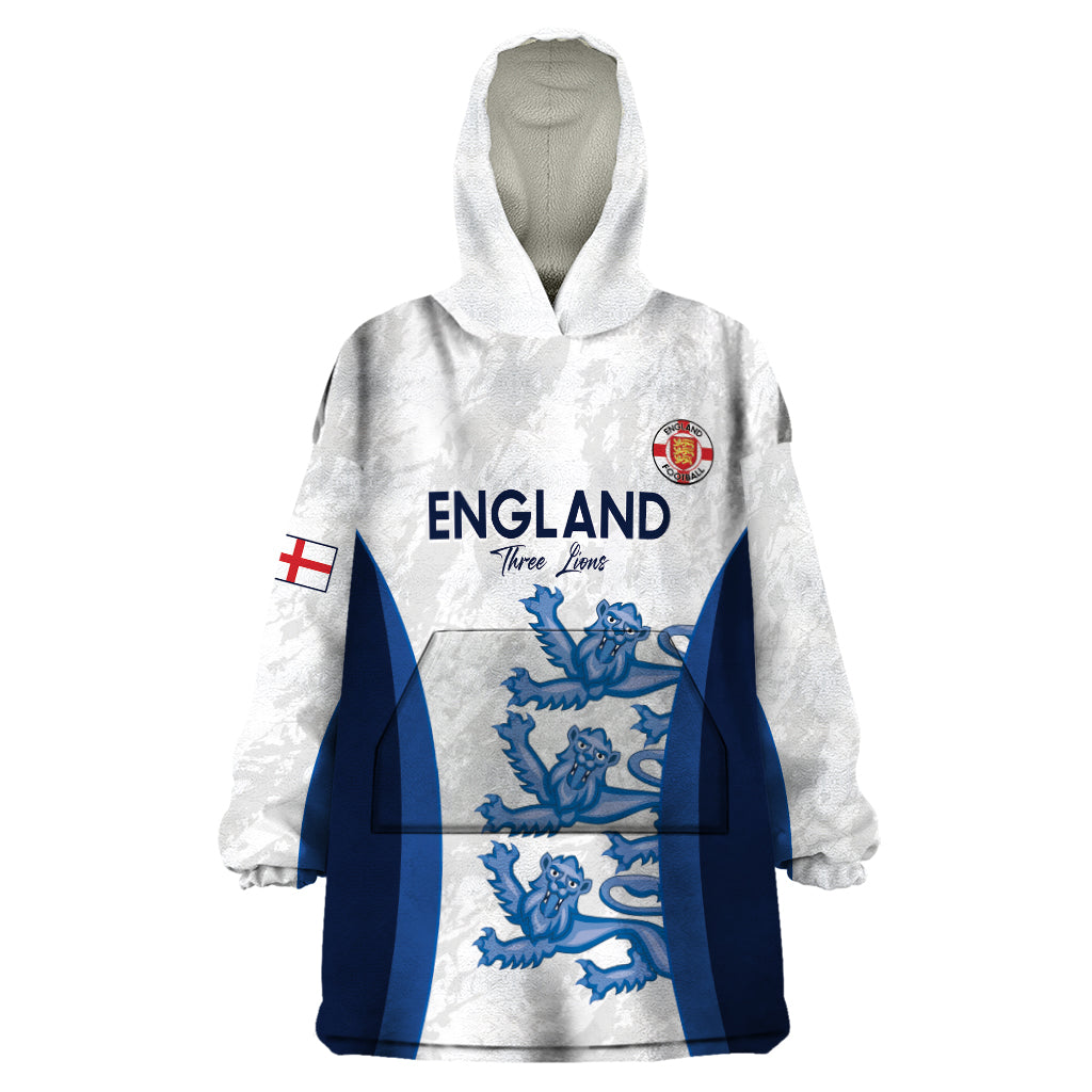Custom England Football Wearable Blanket Hoodie 2024 Go Champions Three Lions - Wonder Print Shop