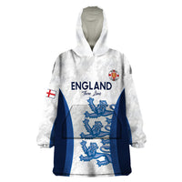 Custom England Football Wearable Blanket Hoodie 2024 Go Champions Three Lions - Wonder Print Shop
