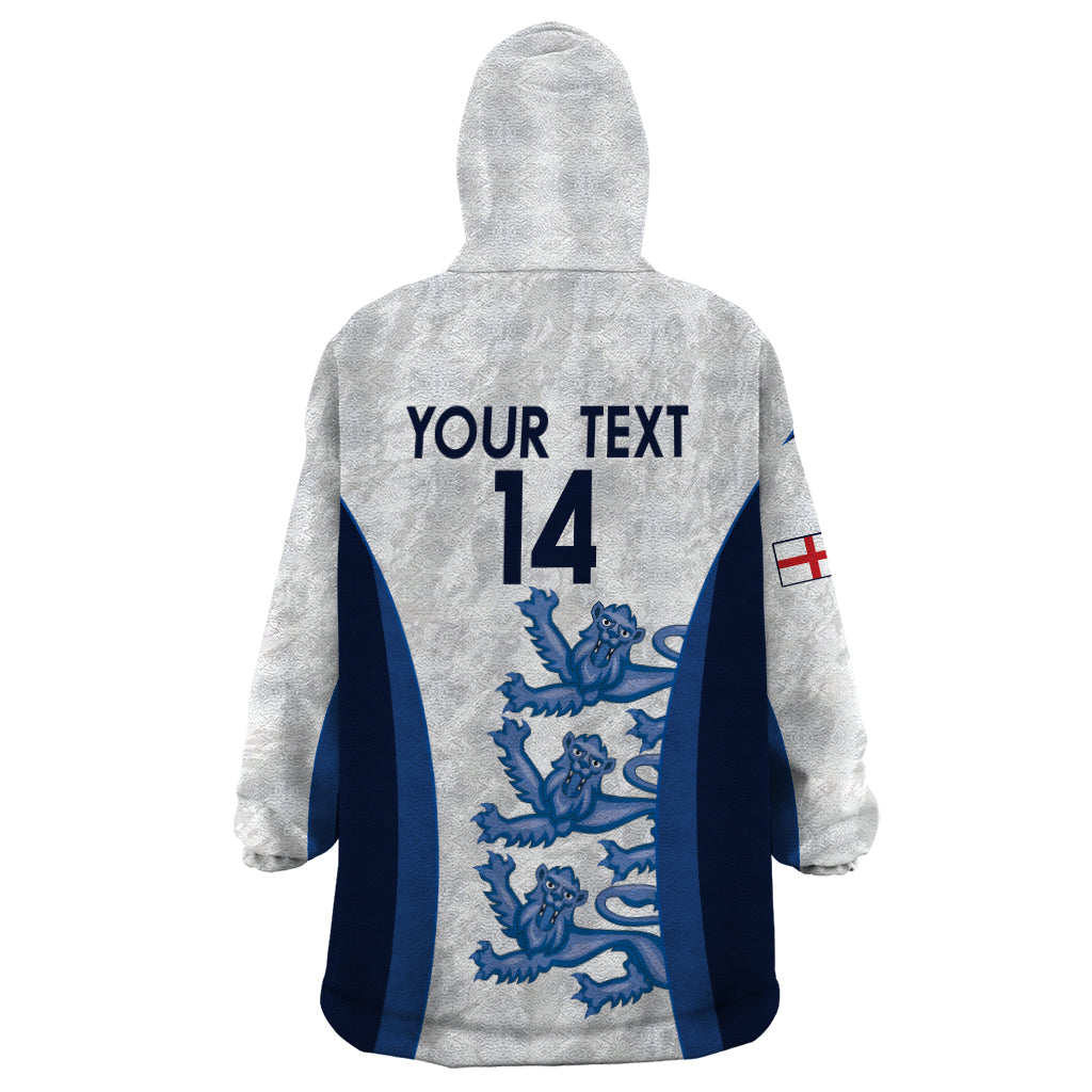 Custom England Football Wearable Blanket Hoodie 2024 Go Champions Three Lions - Wonder Print Shop