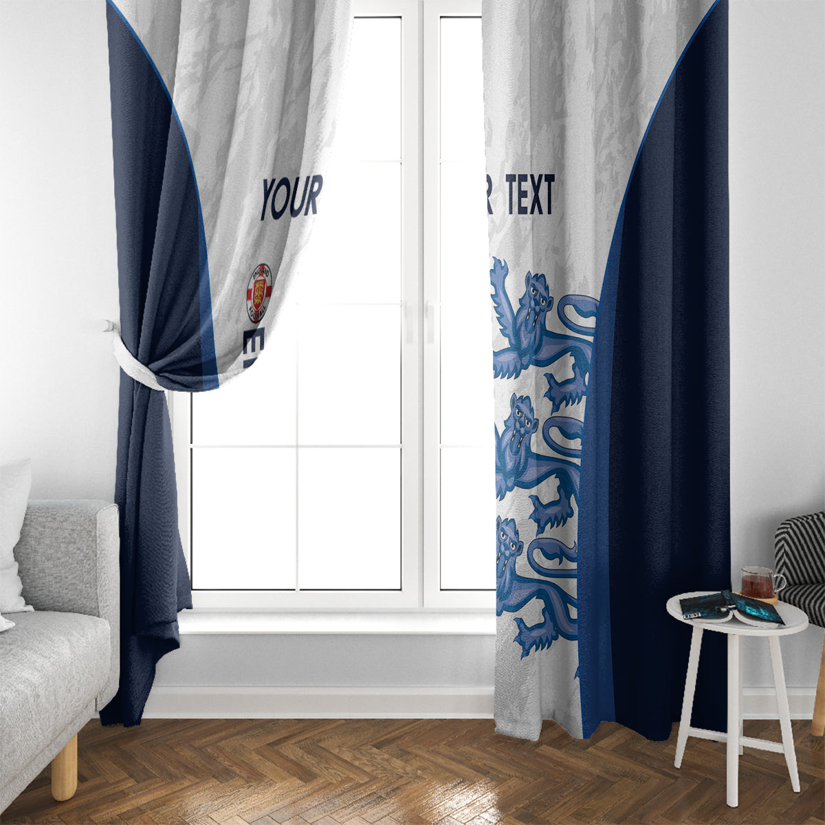 Custom England Football Window Curtain 2024 Go Champions Three Lions - Wonder Print Shop