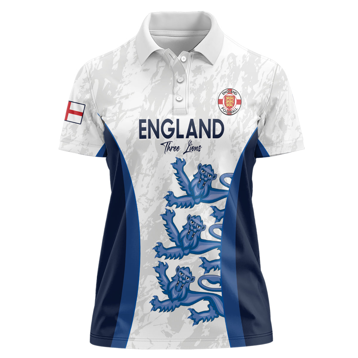 Custom England Football Women Polo Shirt 2024 Go Champions Three Lions - Wonder Print Shop