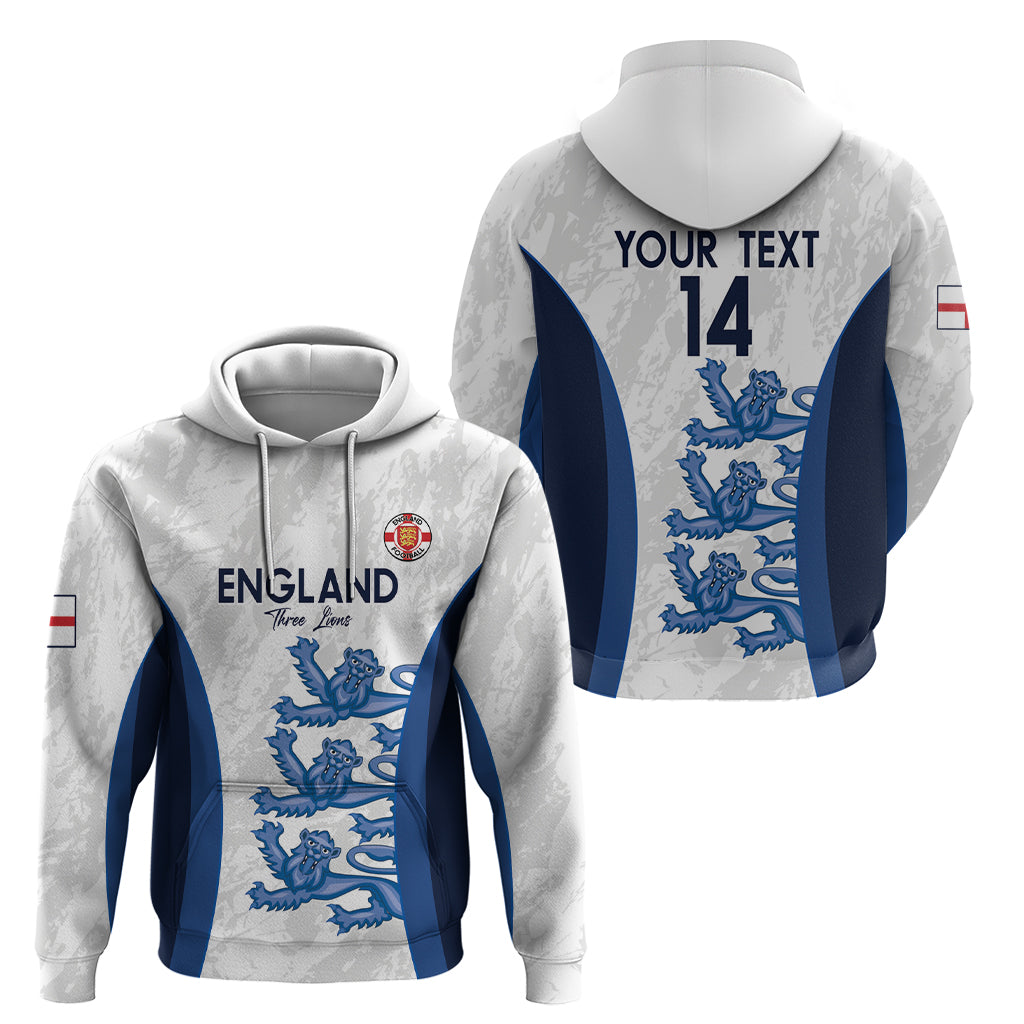 Custom England Football Zip Hoodie 2024 Go Champions Three Lions - Wonder Print Shop