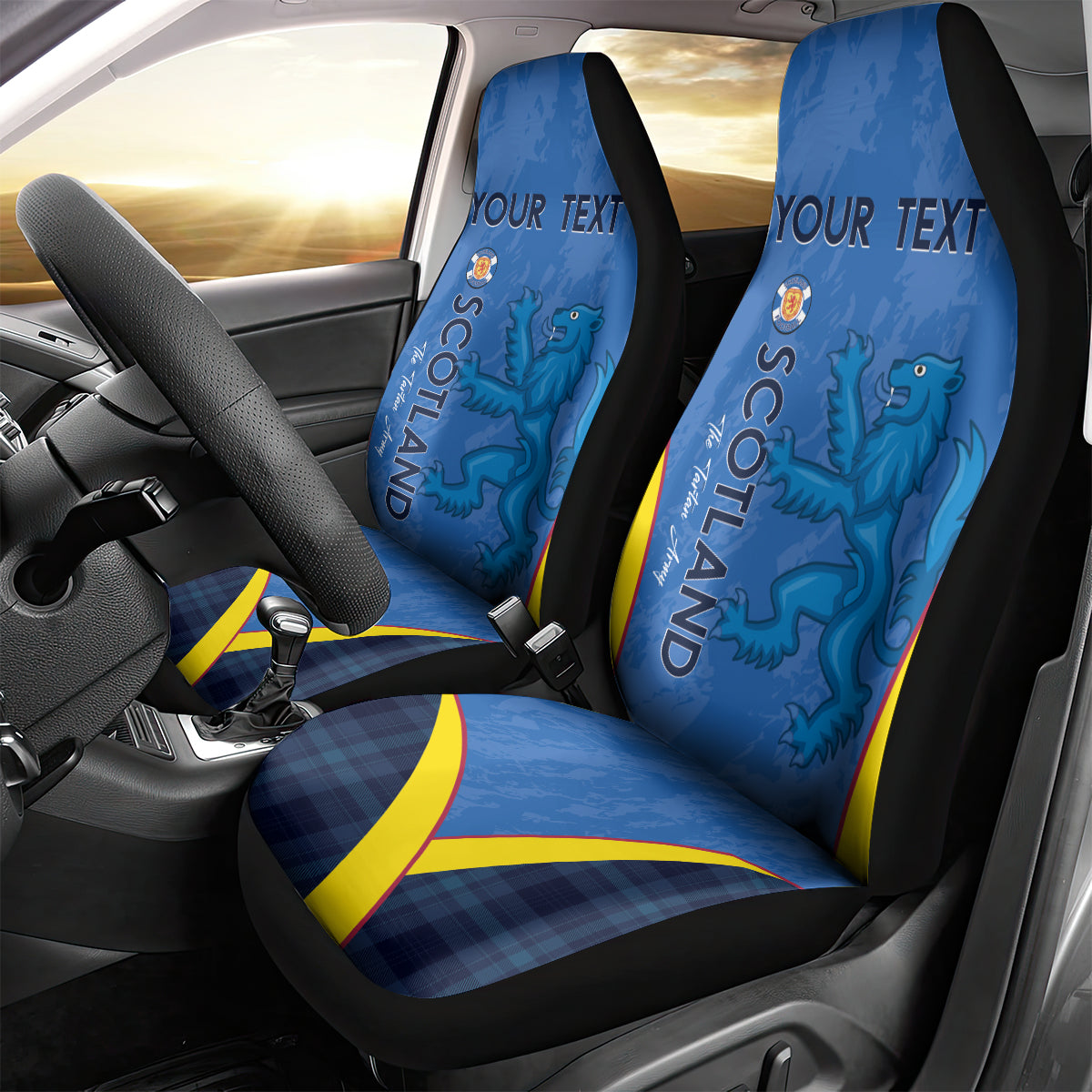 Custom Scotland Football Car Seat Cover 2024 Go Champions Scottish - Wonder Print Shop