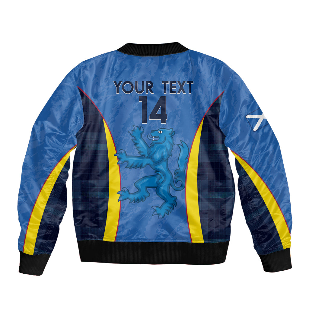 Custom Scotland Football Sleeve Zip Bomber Jacket 2024 Go Champions Scottish - Wonder Print Shop