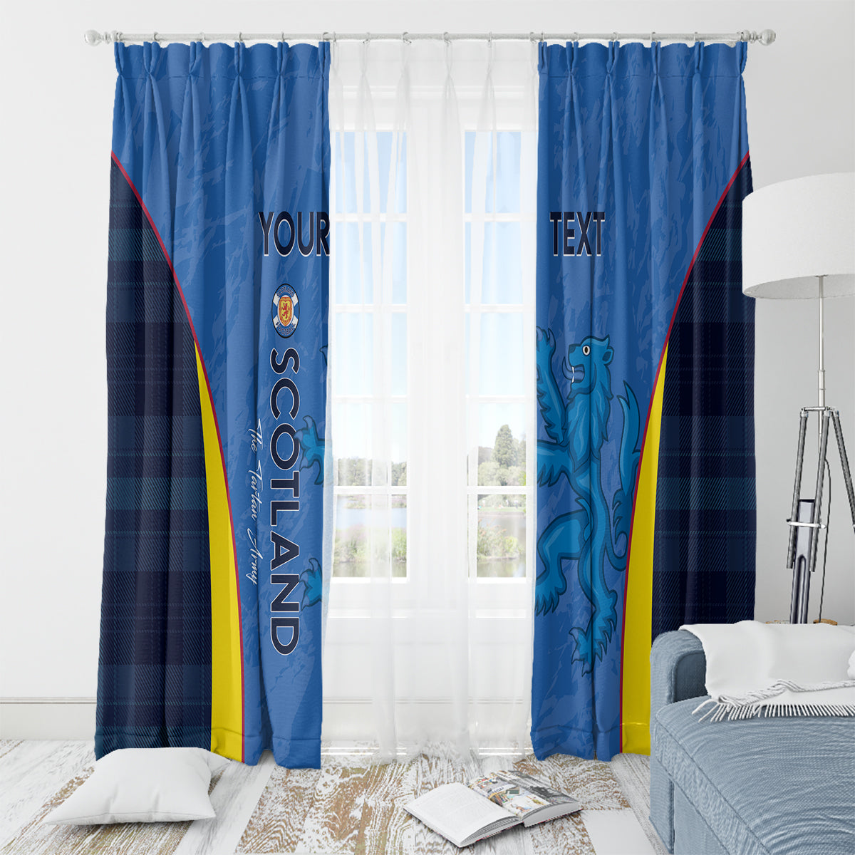 Custom Scotland Football Window Curtain 2024 Go Champions Scottish - Wonder Print Shop