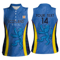 Custom Scotland Football Women Sleeveless Polo Shirt 2024 Go Champions Scottish - Wonder Print Shop