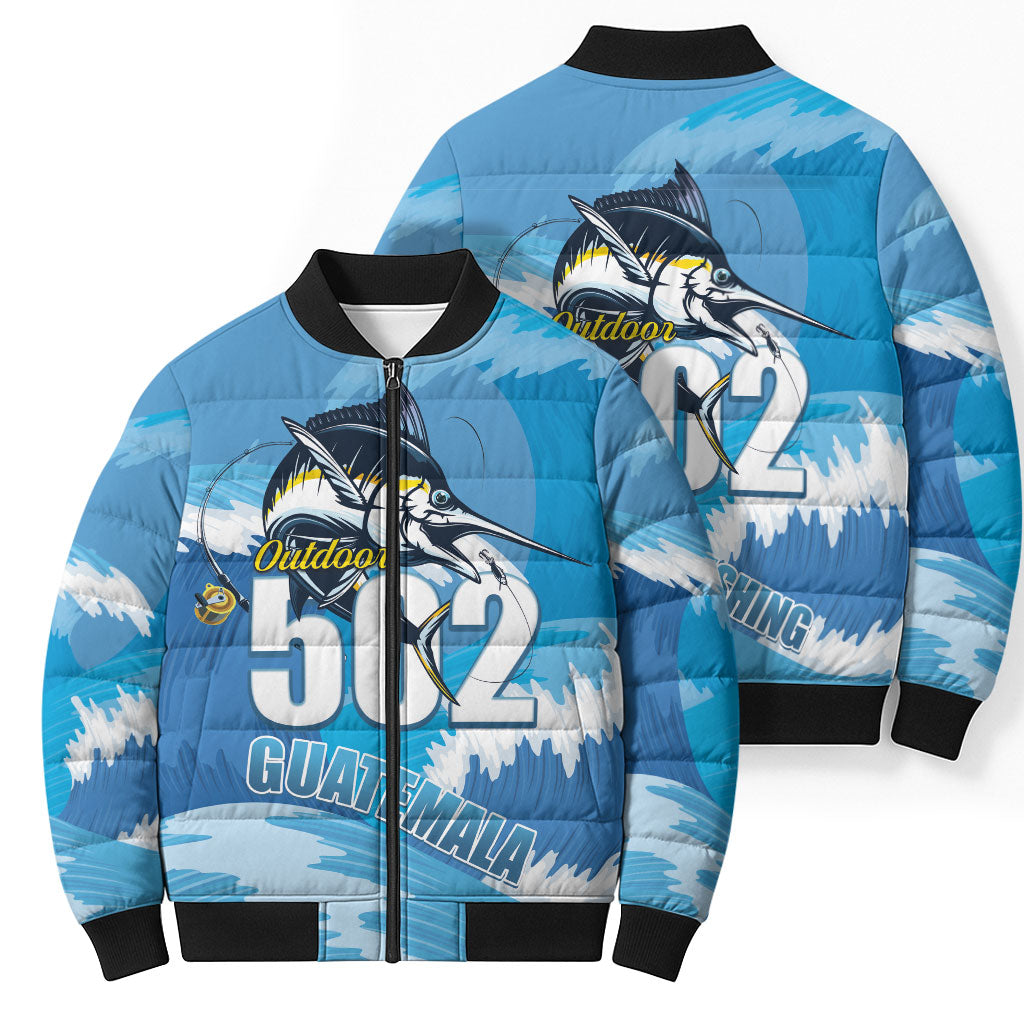 Blue Marlin Fishing Guatemala Bomber Puffer Jacket Makaira Nigricans 502 Outdoor Hobby