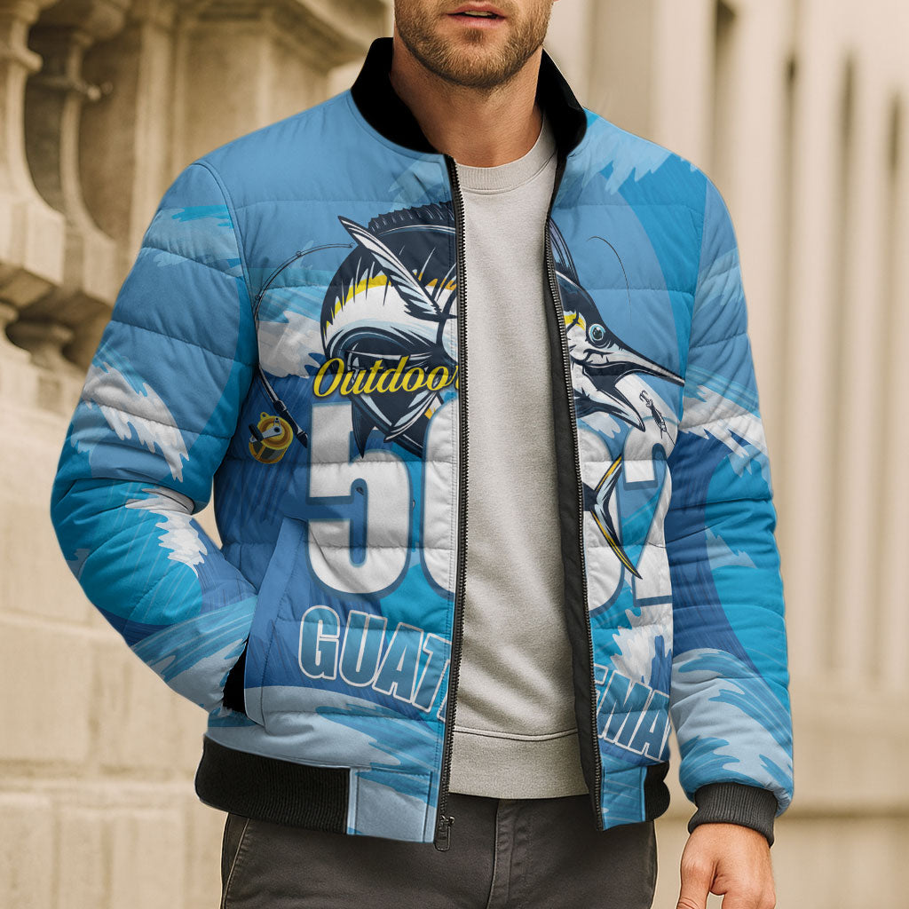 Blue Marlin Fishing Guatemala Bomber Puffer Jacket Makaira Nigricans 502 Outdoor Hobby