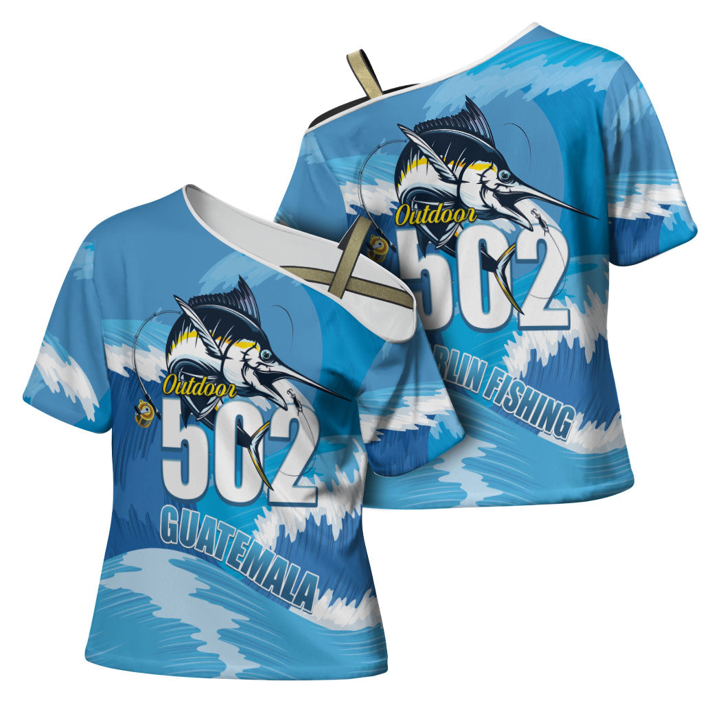 Blue Marlin Fishing Guatemala Cross Shoulder Shirt Makaira Nigricans 502 Outdoor Hobby