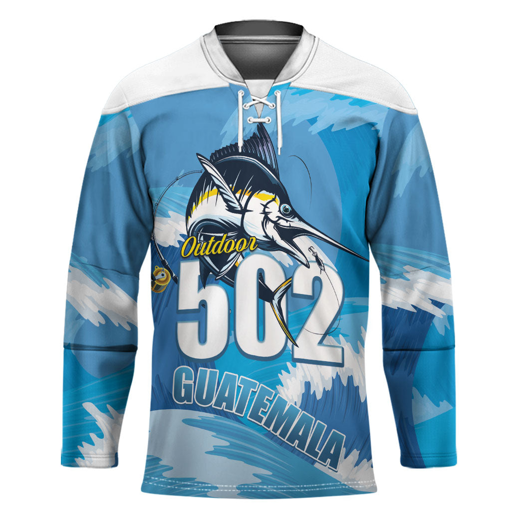 Blue Marlin Fishing Guatemala Hockey Jersey Makaira Nigricans 502 Outdoor Hobby