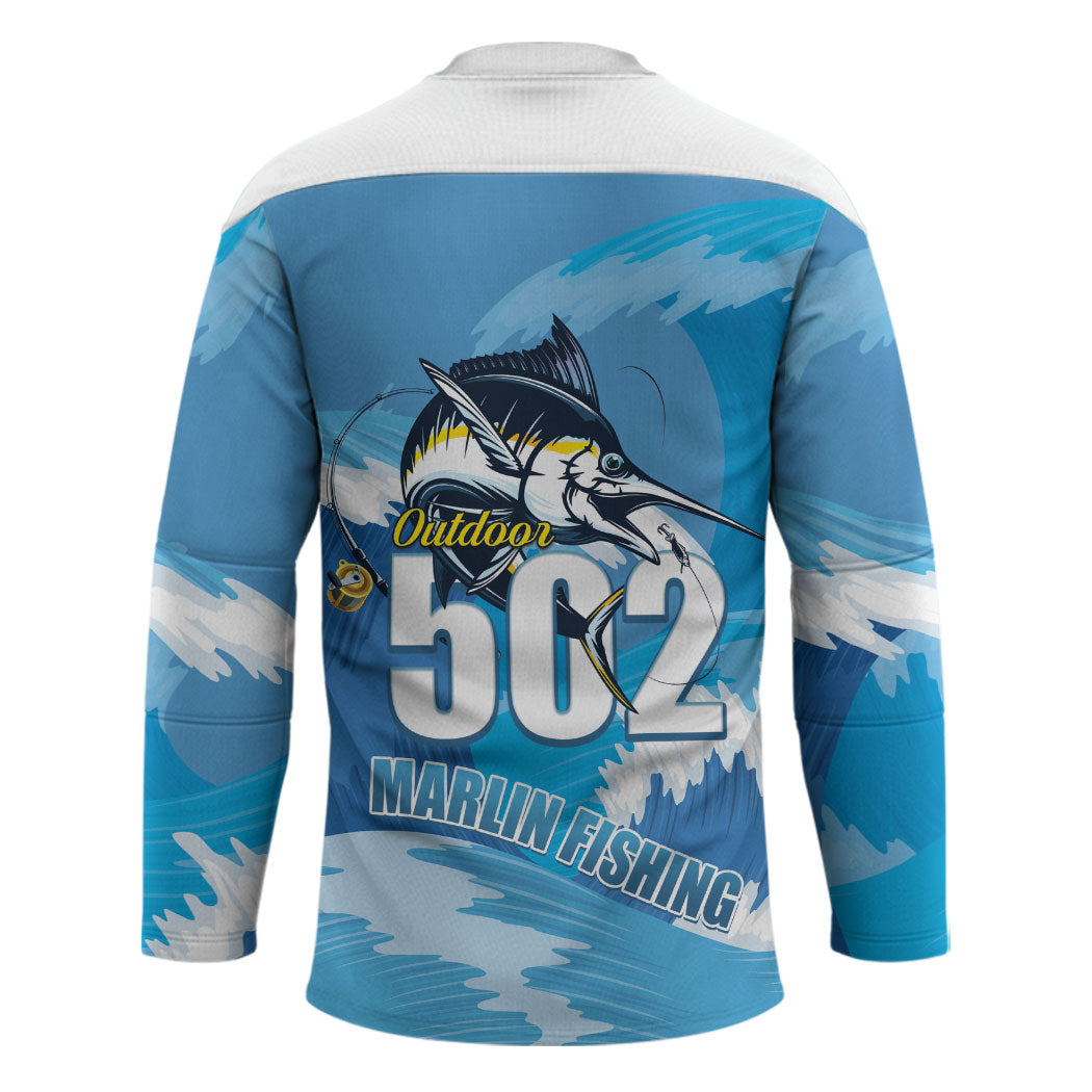 Blue Marlin Fishing Guatemala Hockey Jersey Makaira Nigricans 502 Outdoor Hobby