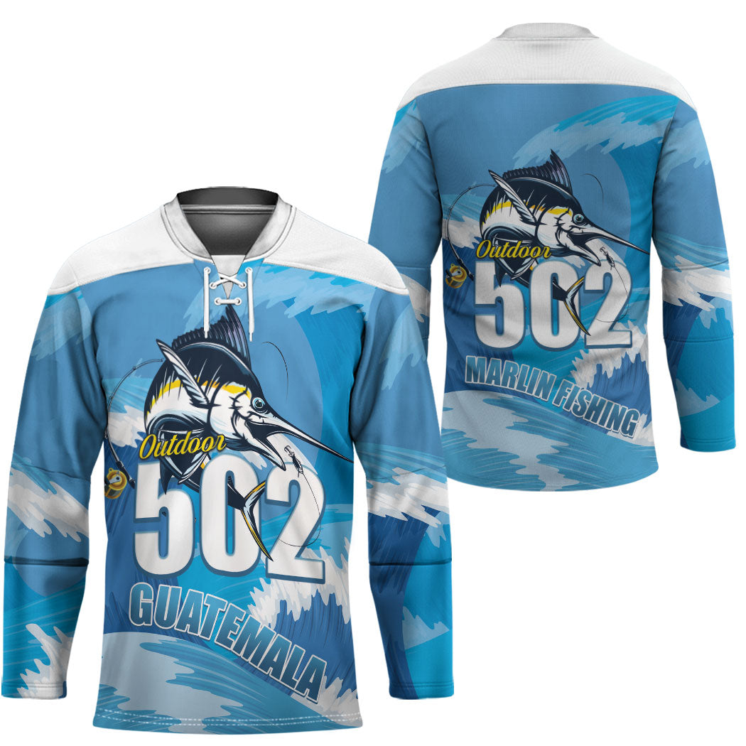 Blue Marlin Fishing Guatemala Hockey Jersey Makaira Nigricans 502 Outdoor Hobby