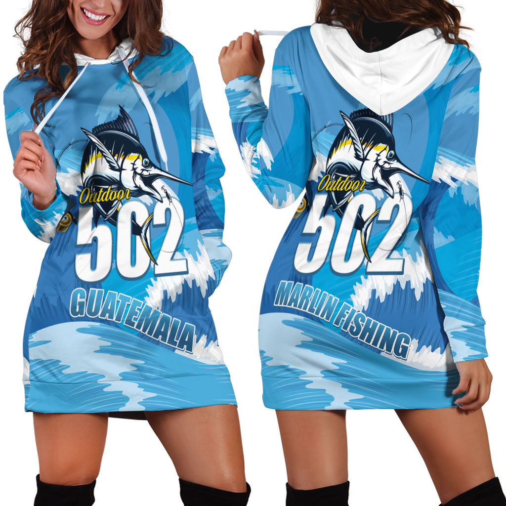 Blue Marlin Fishing Guatemala Hoodie Dress Makaira Nigricans 502 Outdoor Hobby