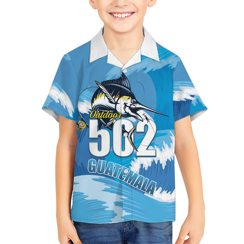 Blue Marlin Fishing Guatemala Kid Hawaiian Shirt Makaira Nigricans 502 Outdoor Hobby