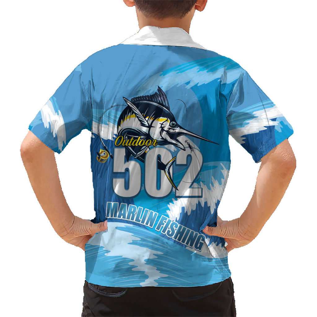 Blue Marlin Fishing Guatemala Kid Hawaiian Shirt Makaira Nigricans 502 Outdoor Hobby