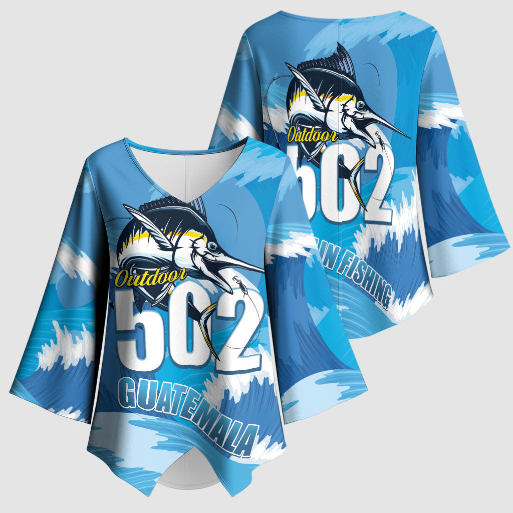 Blue Marlin Fishing Guatemala Kimono Sleeve Blouse Makaira Nigricans 502 Outdoor Hobby