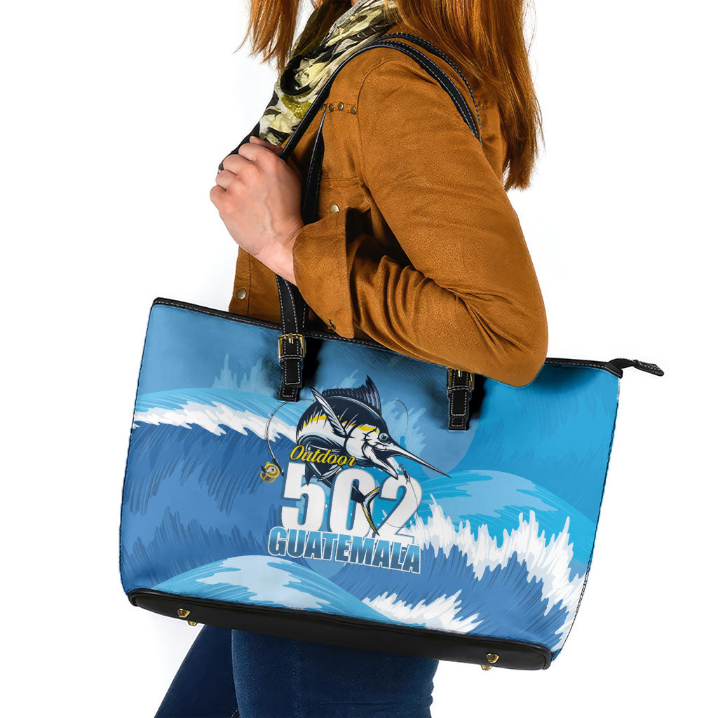 Blue Marlin Fishing Guatemala Leather Tote Bag Makaira Nigricans 502 Outdoor Hobby
