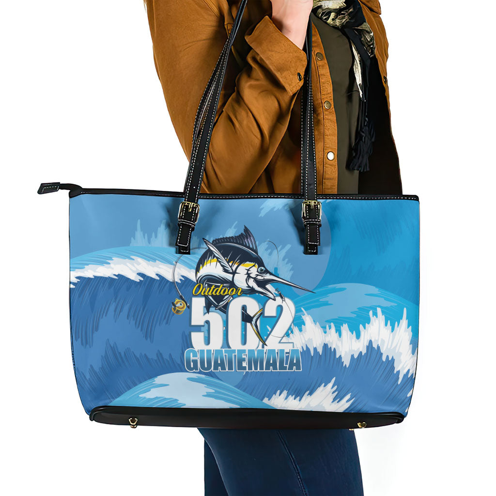 Blue Marlin Fishing Guatemala Leather Tote Bag Makaira Nigricans 502 Outdoor Hobby