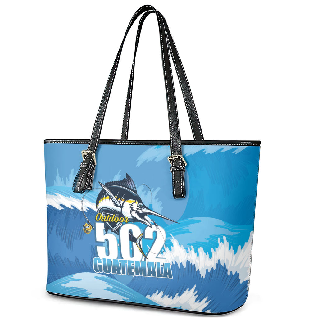 Blue Marlin Fishing Guatemala Leather Tote Bag Makaira Nigricans 502 Outdoor Hobby