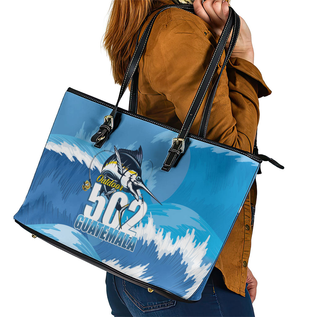 Blue Marlin Fishing Guatemala Leather Tote Bag Makaira Nigricans 502 Outdoor Hobby