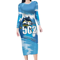 Blue Marlin Fishing Guatemala Long Sleeve Bodycon Dress Makaira Nigricans 502 Outdoor Hobby