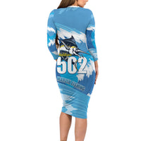 Blue Marlin Fishing Guatemala Long Sleeve Bodycon Dress Makaira Nigricans 502 Outdoor Hobby