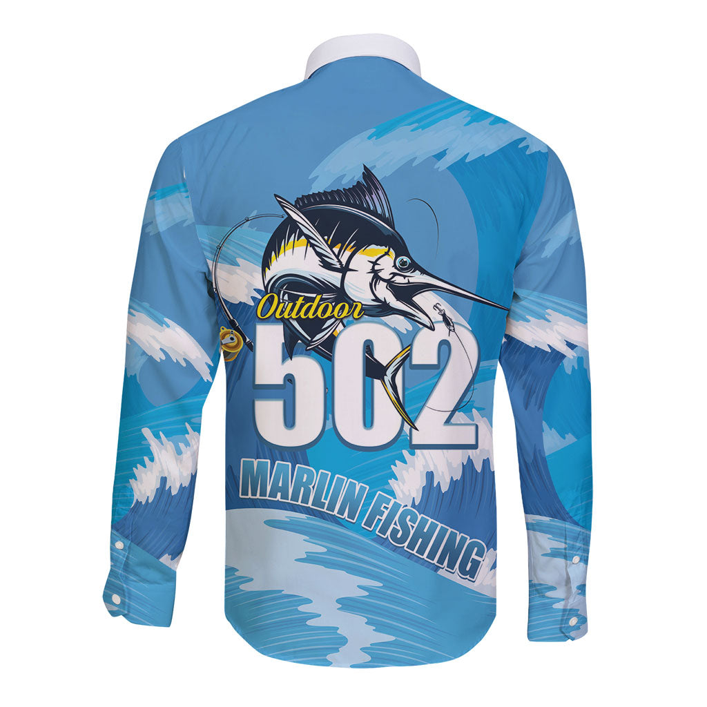 Blue Marlin Fishing Guatemala Long Sleeve Button Shirt Makaira Nigricans 502 Outdoor Hobby