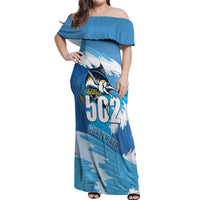 Blue Marlin Fishing Guatemala Off Shoulder Maxi Dress Makaira Nigricans 502 Outdoor Hobby