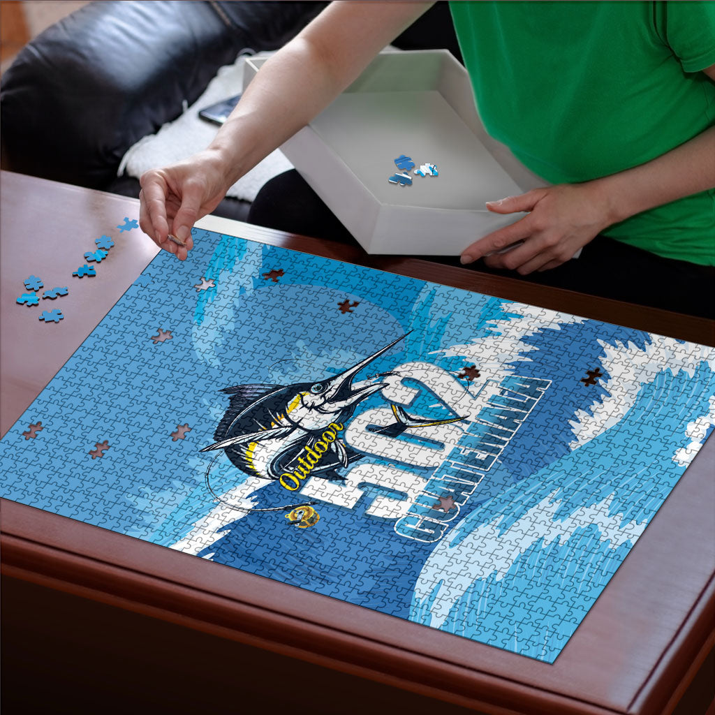 Blue Marlin Fishing Guatemala Puzzle Makaira Nigricans 502 Outdoor Hobby