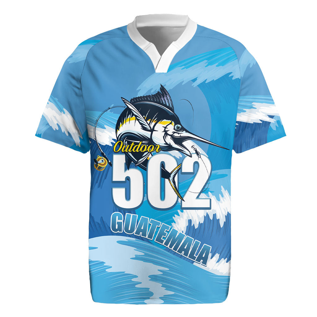 Blue Marlin Fishing Guatemala Rugby Jersey Makaira Nigricans 502 Outdoor Hobby